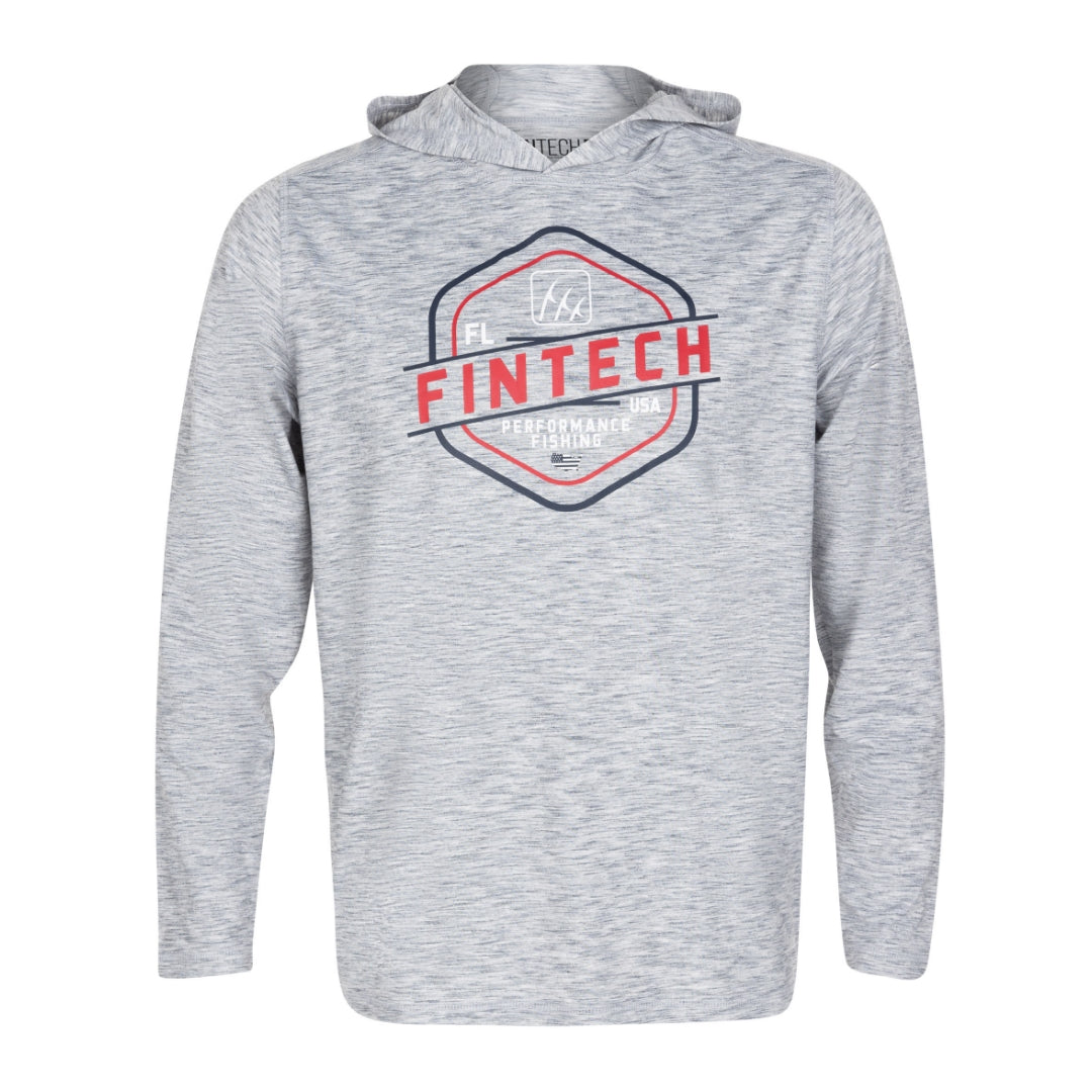 Fintech Men's LS Coastal Performance UV Hoodie "FPF Badge"