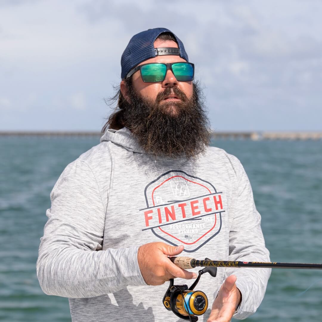 Fintech Men's LS Coastal Performance UV Hoodie "FPF Badge"