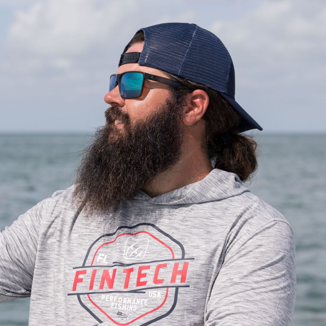 Fintech Men's LS Coastal Performance UV Hoodie "FPF Badge"