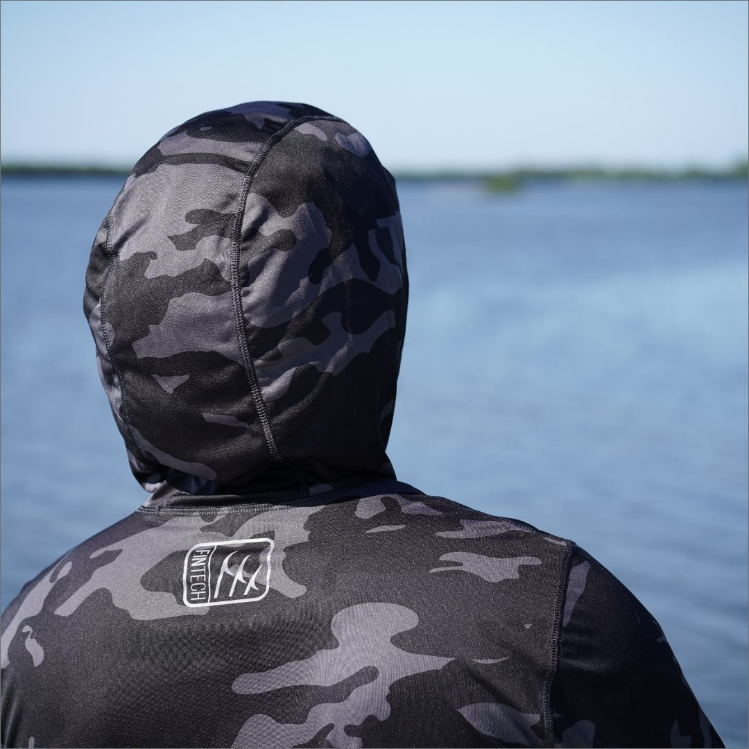Fintech Men's LS UV Hoodie "Fintech Logo 1C SM"