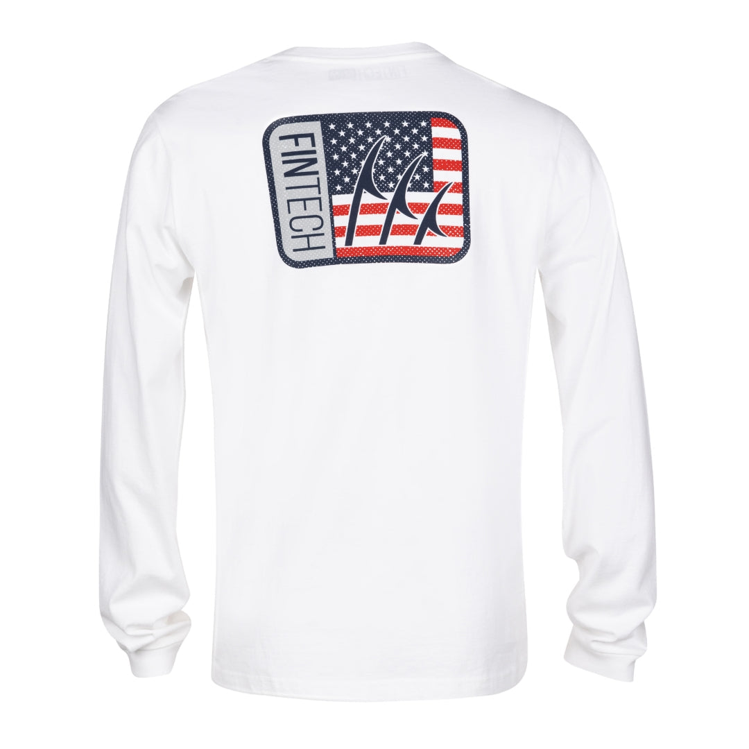 Fintech Men's Heavy Duty LS Graphic Tee "Box Logo Freedom"