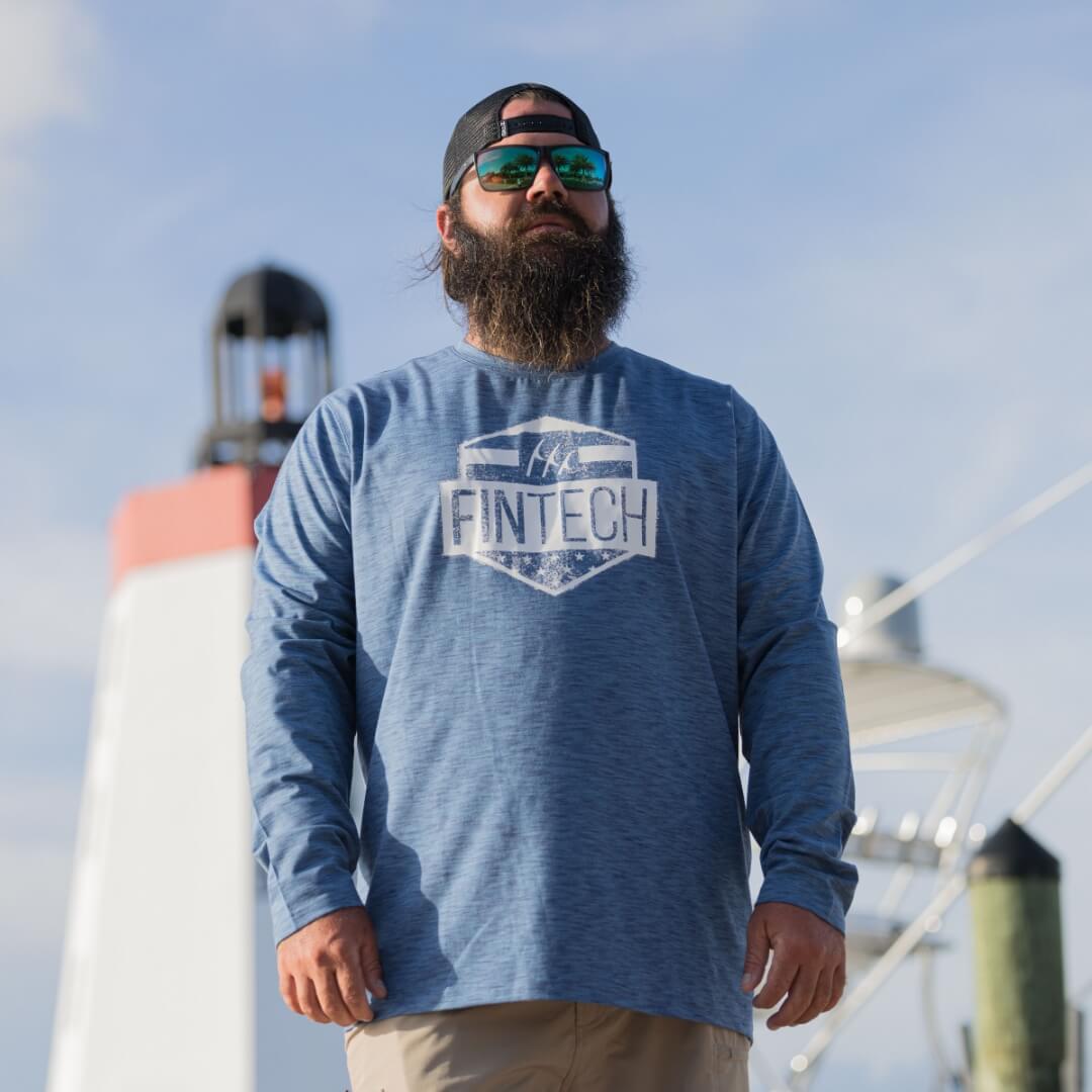 Fintech Men's LS Coastal Performance UV "USA Shield"