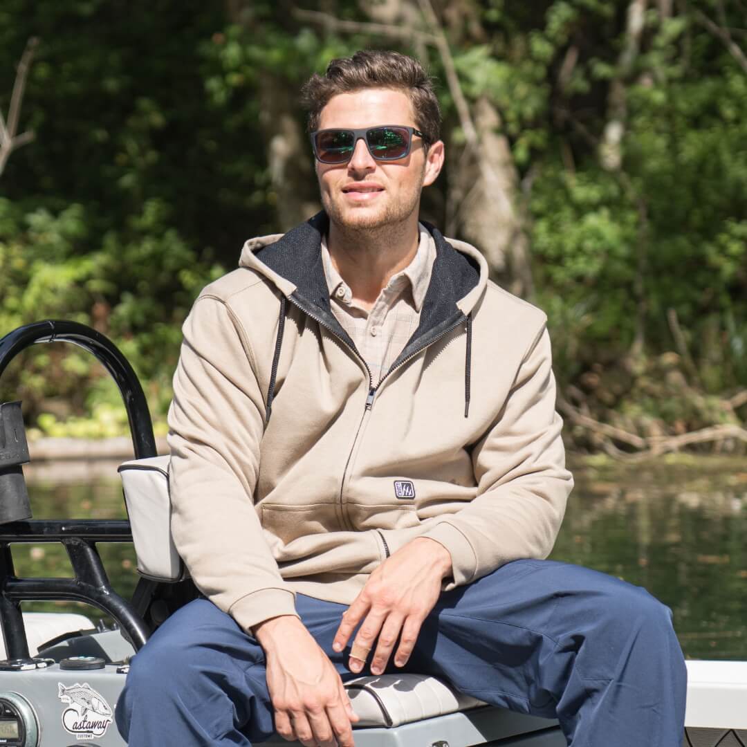 Fintech Men's Heavy Duty Fleece Full Zip Hoodie