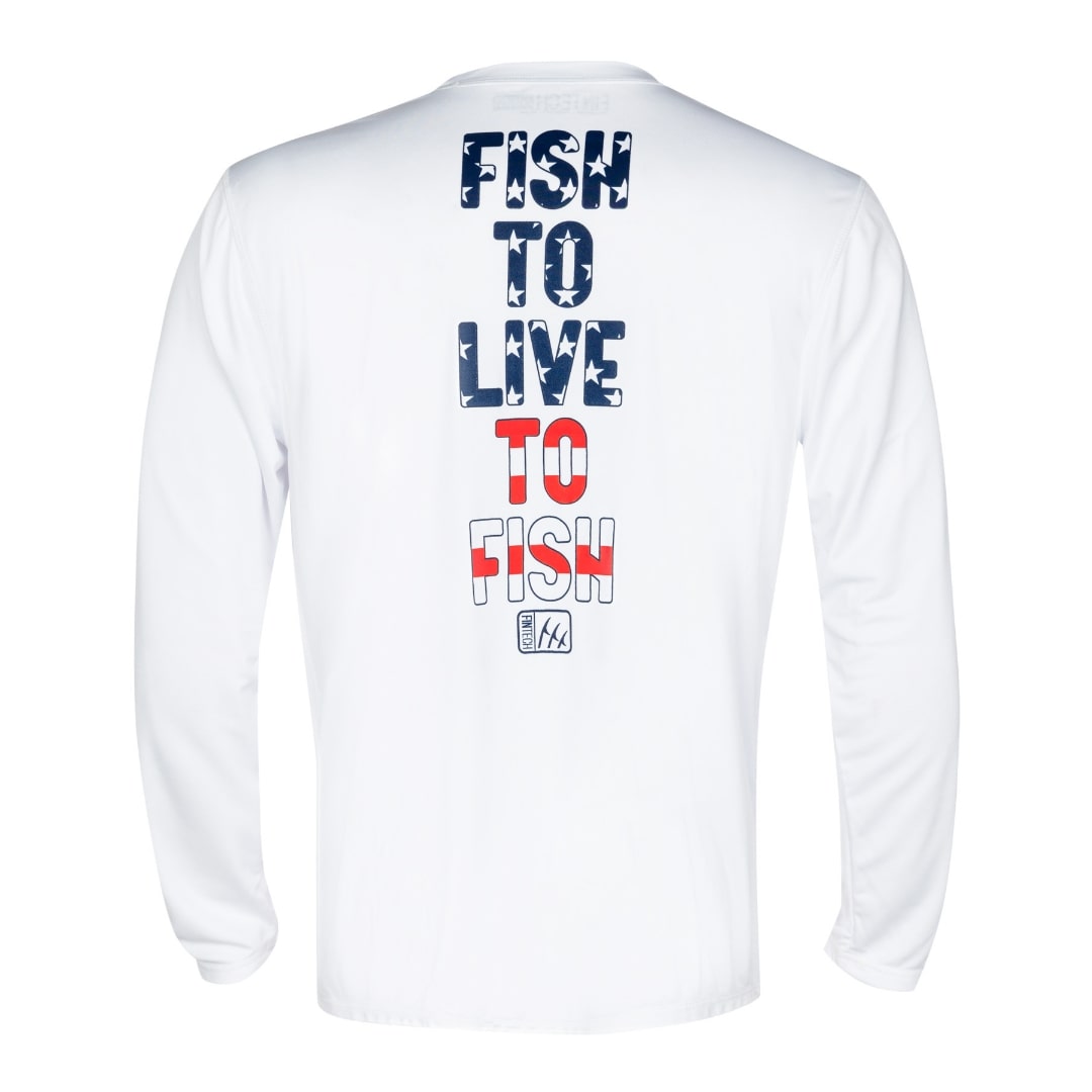 Fintech Men&#39;s LS UV &quot;Fish to Live to Fish&quot;