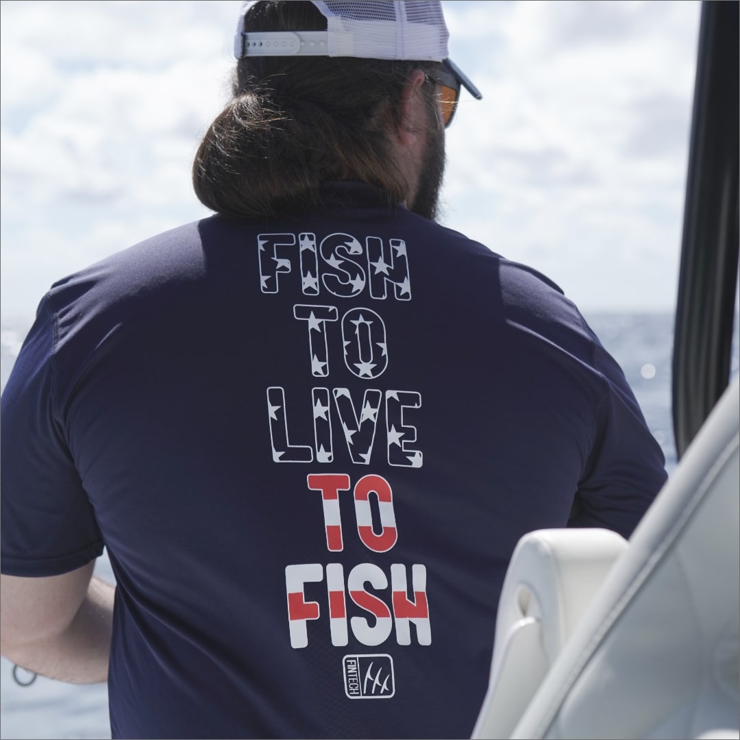 Fintech Men&#39;s SS UV &quot;Fish to Live to Fish&quot;