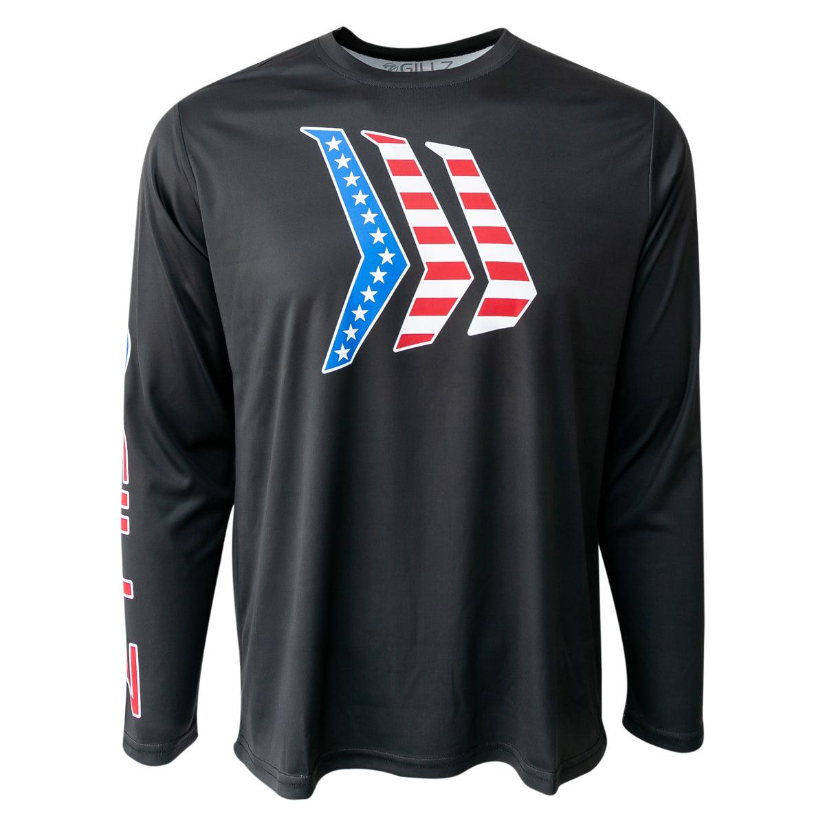 Mens Contender Long Sleeve "Americana 3 Gillz Stars / Stripe" - Gillz